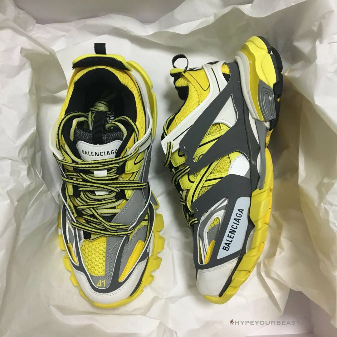 Ba*len*cia*ga bcg track sneakers yellow black white