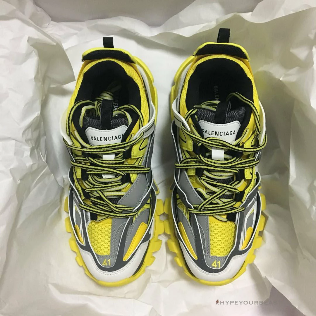 Ba*len*cia*ga bcg track sneakers yellow black white