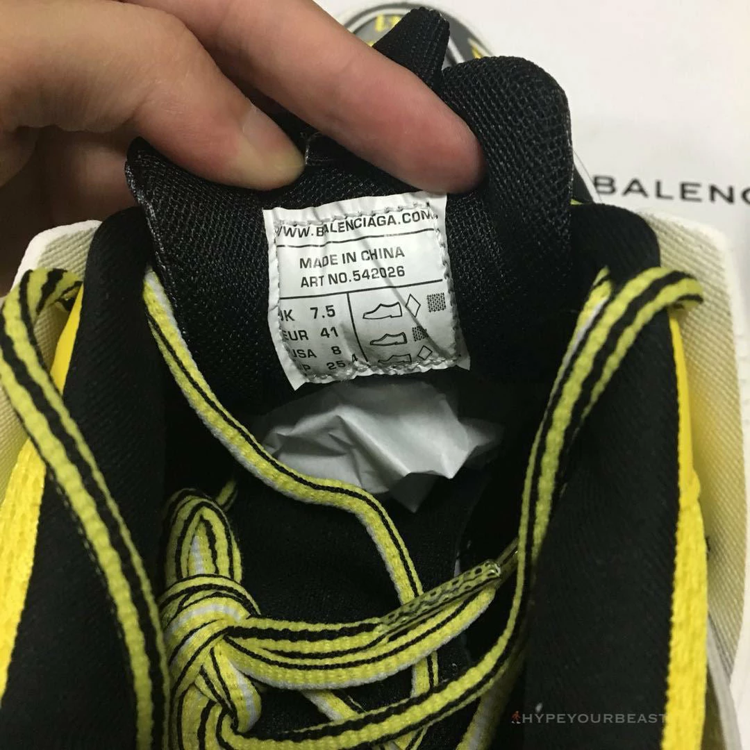 Ba*len*cia*ga bcg track sneakers yellow black white
