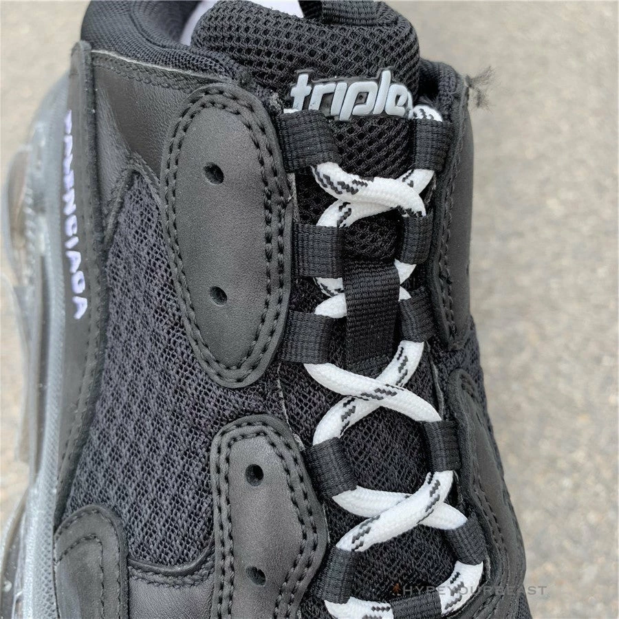 Ba*len*cia*ga bcg triple s black / clear sole