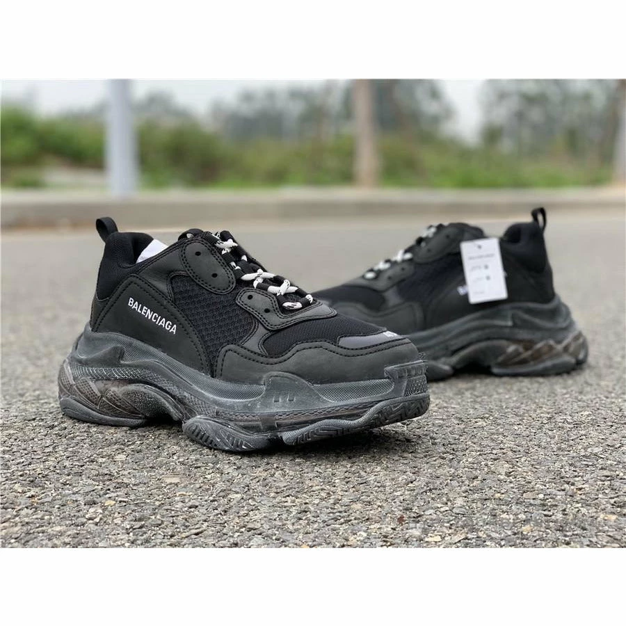 Ba*len*cia*ga bcg triple s black / clear sole