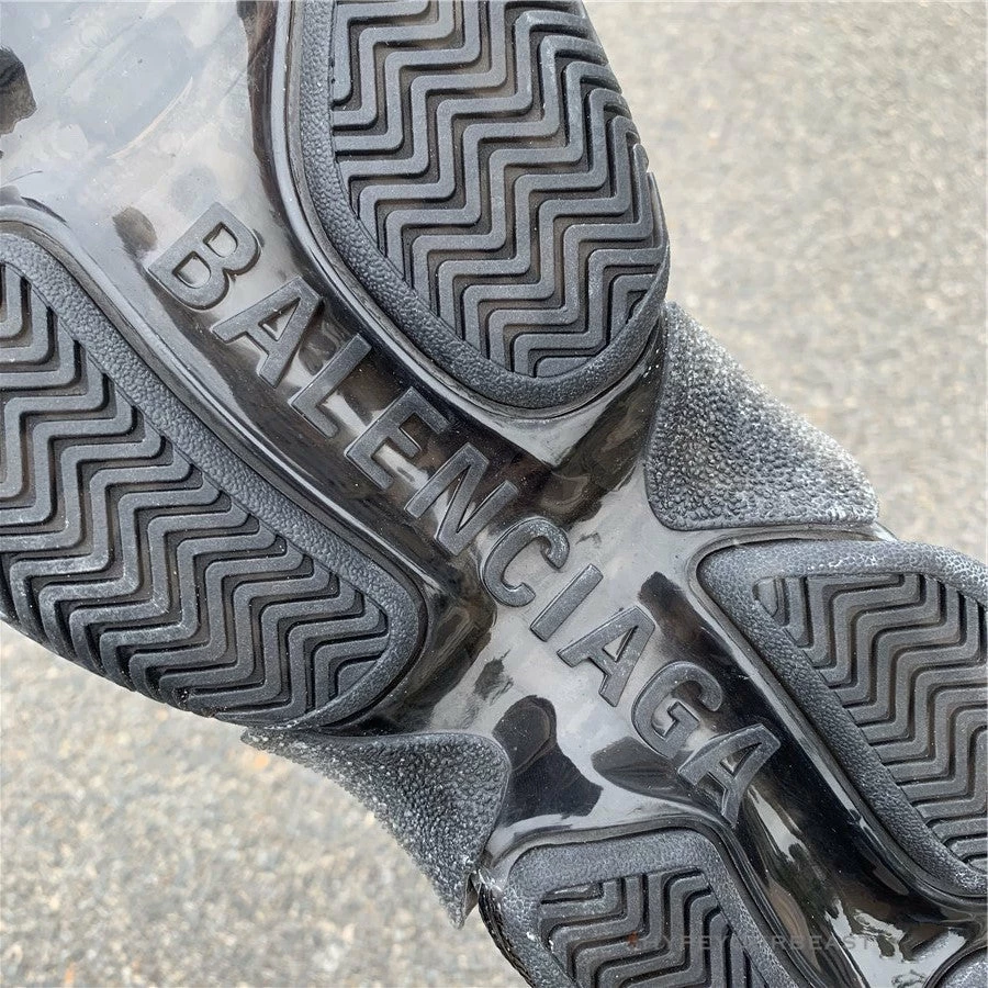 Ba*len*cia*ga bcg triple s black / clear sole