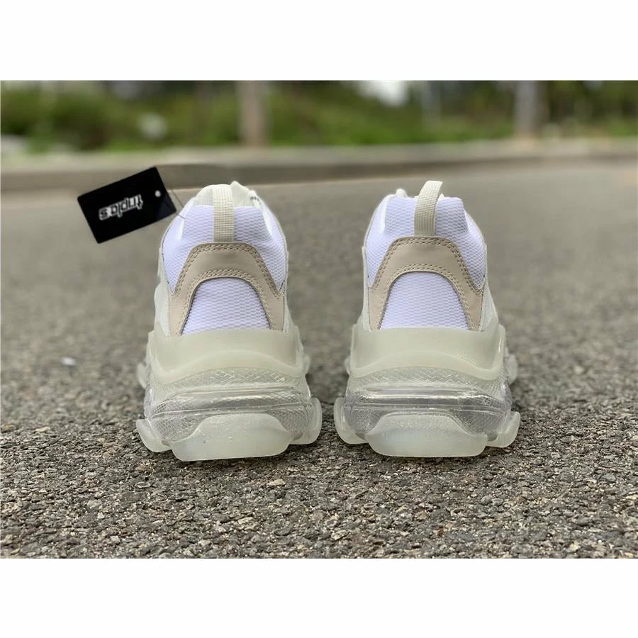 Ba*len*cia*ga bcg triple s white / clear sole