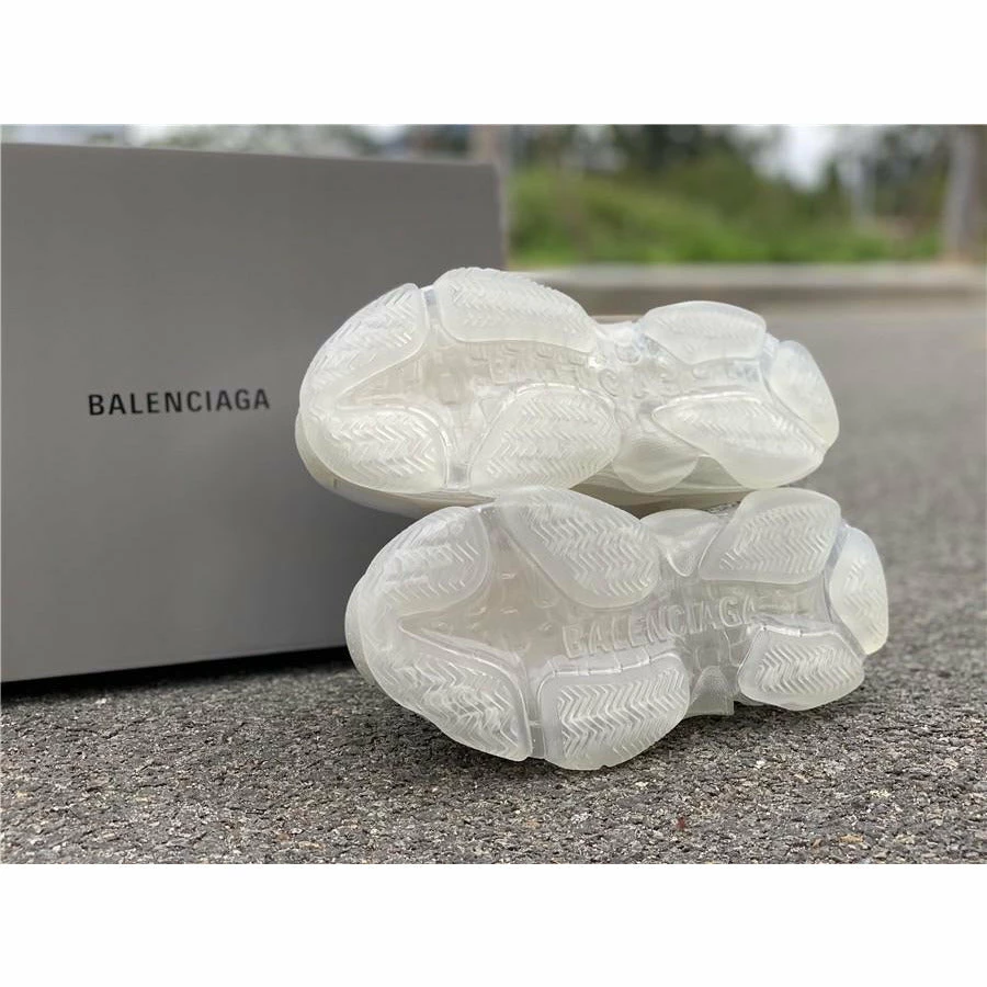 Ba*len*cia*ga bcg triple s white / clear sole