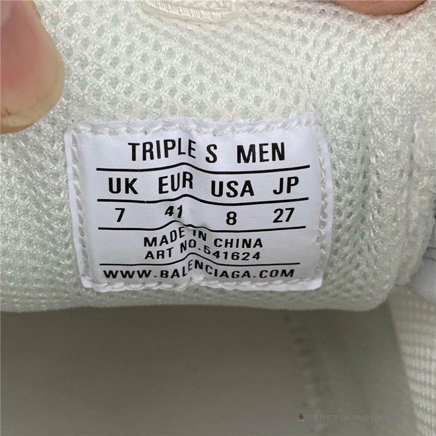 Ba*len*cia*ga bcg triple s white / clear sole