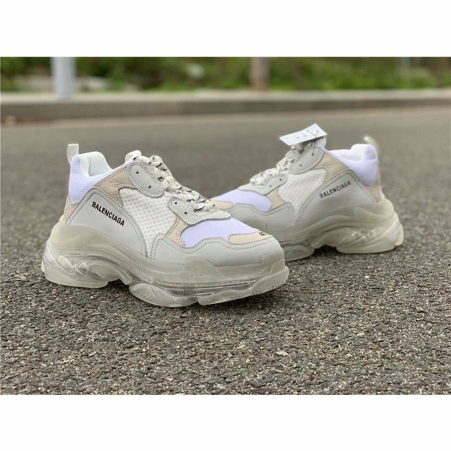 Ba*len*cia*ga bcg triple s white / clear sole
