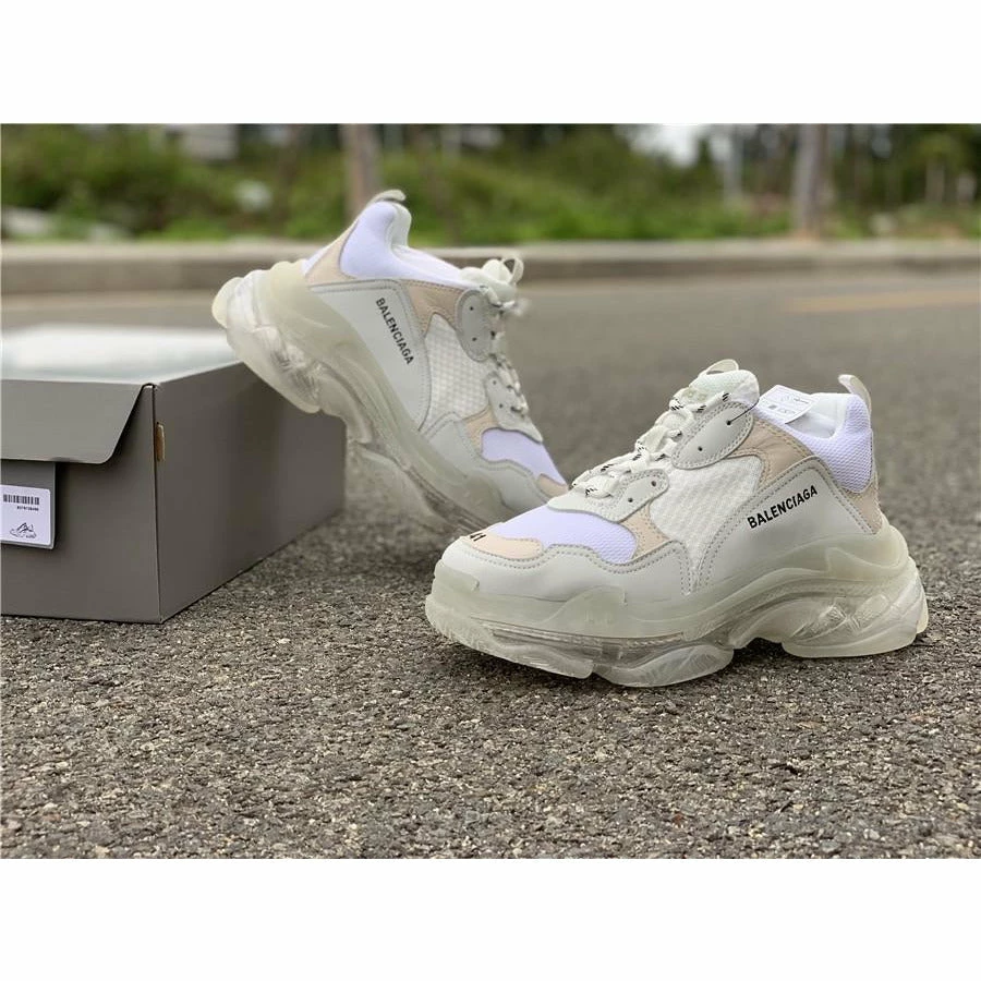 Ba*len*cia*ga bcg triple s white / clear sole