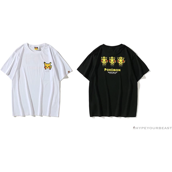 Clothes BAPE Baby Milo Pocket Pikachu Tee Shirt ‘WHITE’