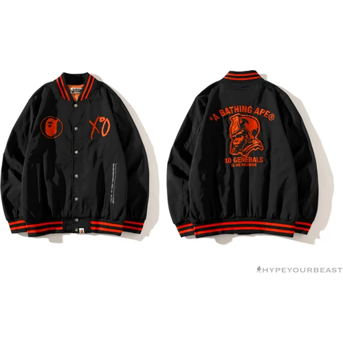 BAPE X XO Red Jacket Baseball Uniform Clothes