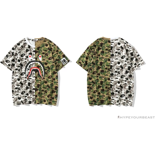 BAPE Chinese Style Ink 10th Anniversary Camouflage Tee Shirt ‘Green & White’ Clothes