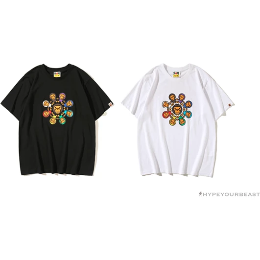 BAPE Baby Milo Ring Colorful Kaleidoscope Tee Shirt ‘BLACK’ Clothes