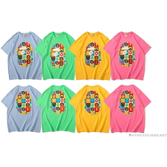 Clothes BAPE Baby Milo Color Square Ape Head Tee Shirt ‘GREEN’