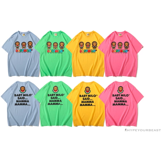 Clothes BAPE Baby Milo Watermelon Little Monkey Tee Shirt ‘BLUE’