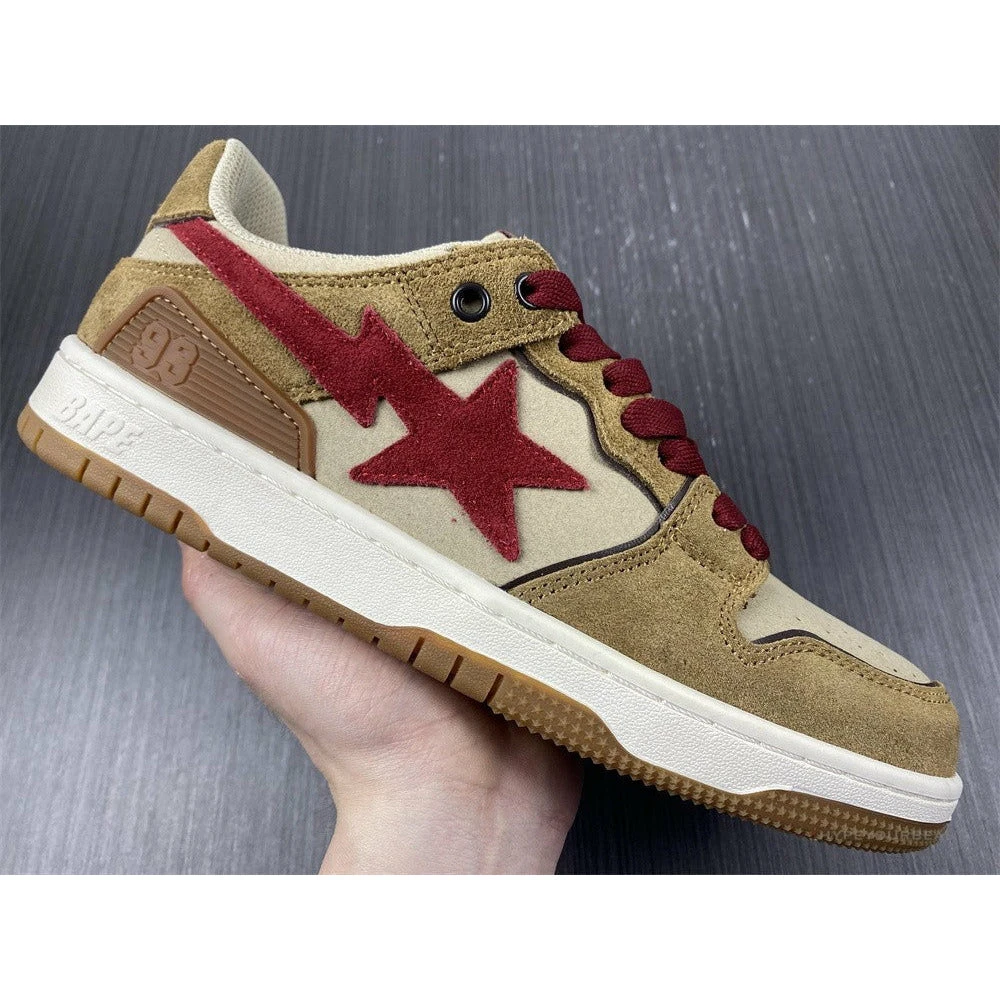 Bape Sta Low Top Sneakers ‘Brown Red’