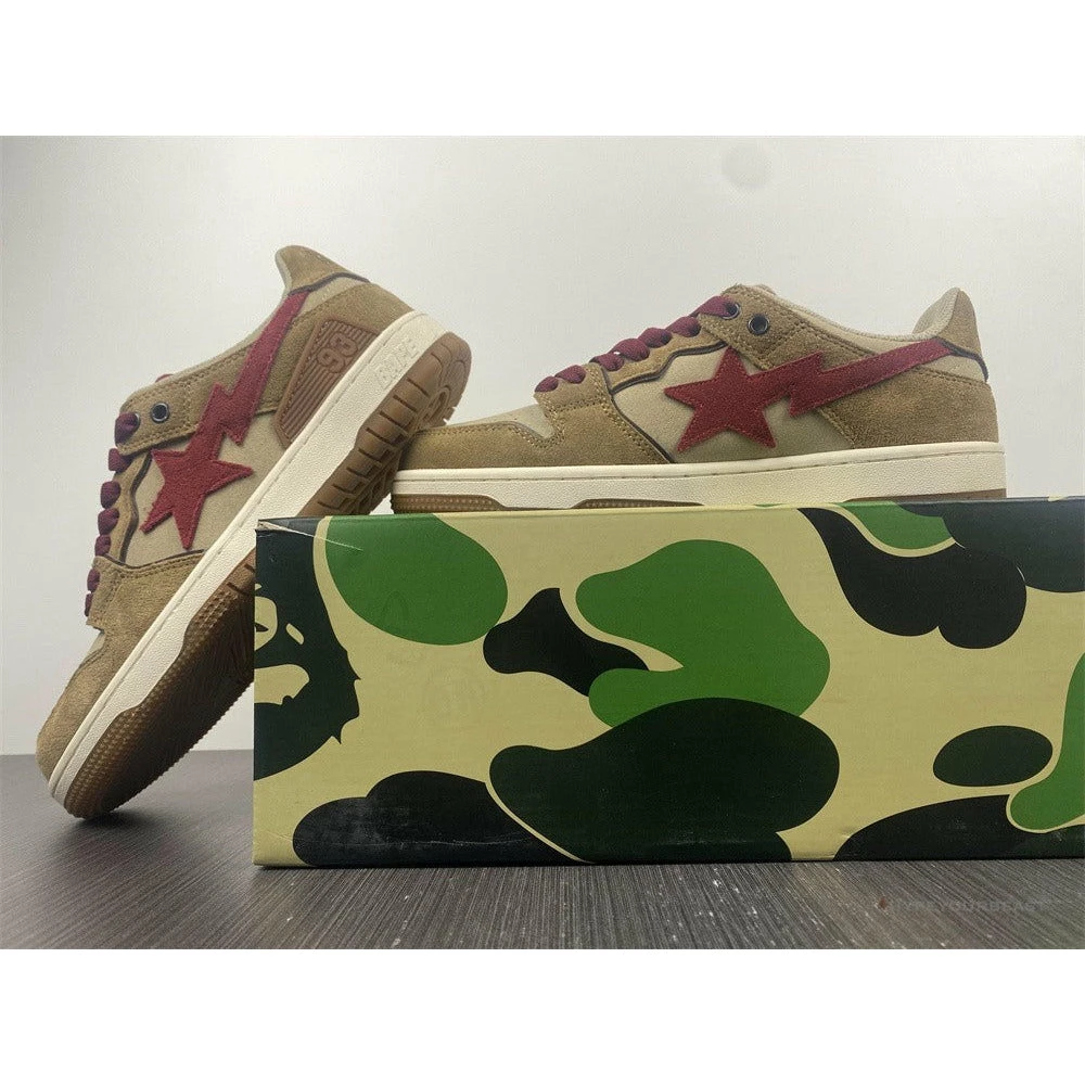 Bape Sta Low Top Sneakers ‘Brown Red’