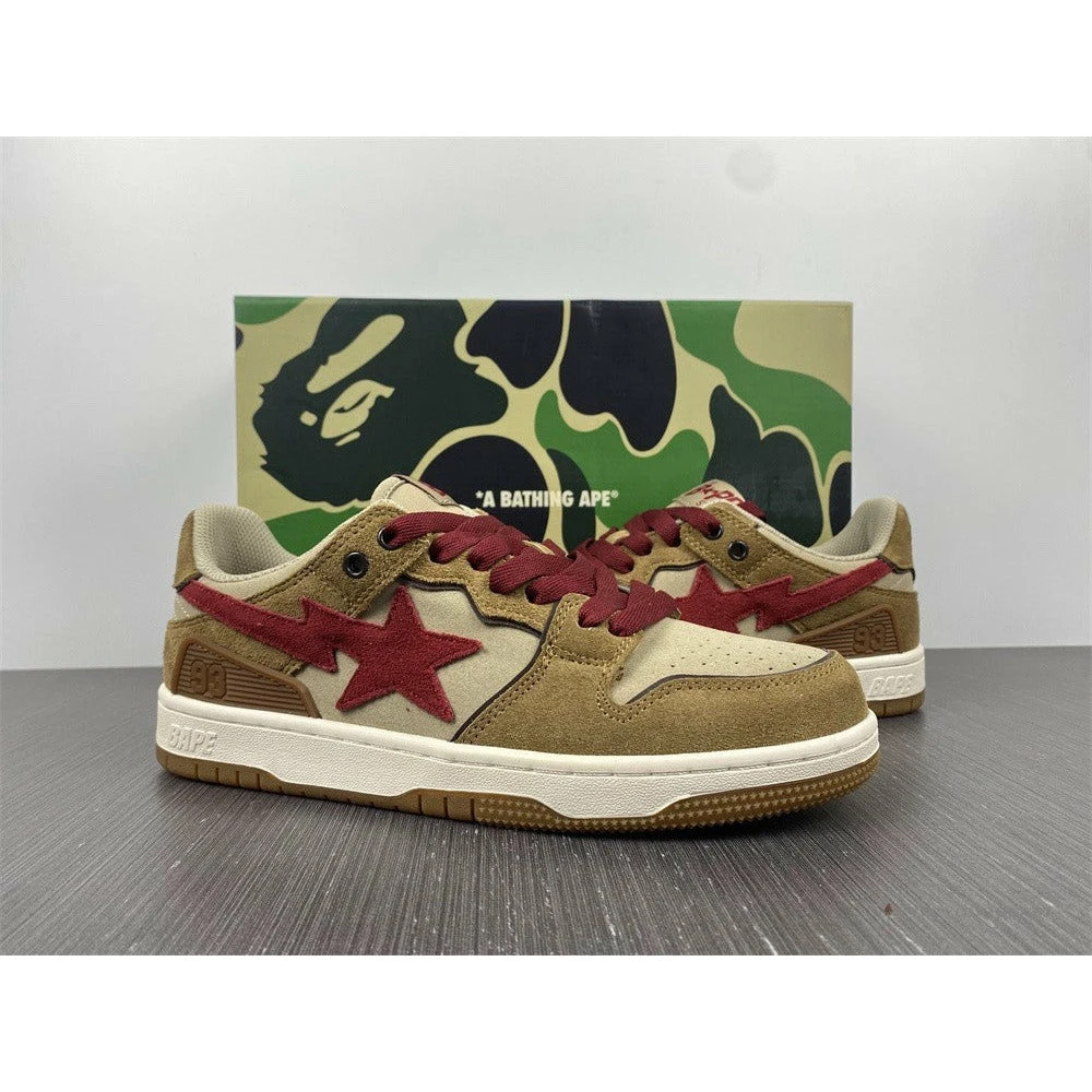 Bape Sta Low Top Sneakers ‘Brown Red’