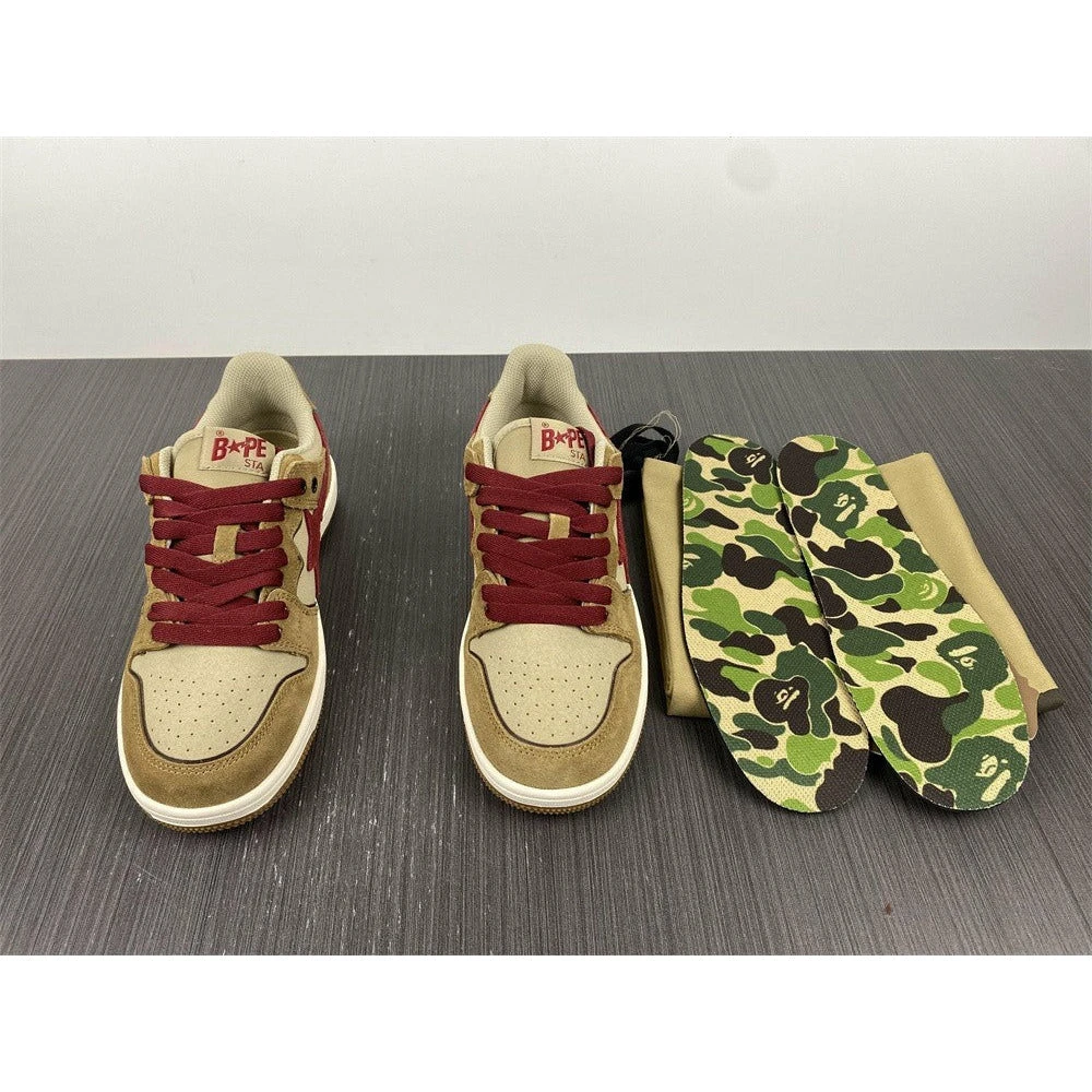 Bape Sta Low Top Sneakers ‘Brown Red’