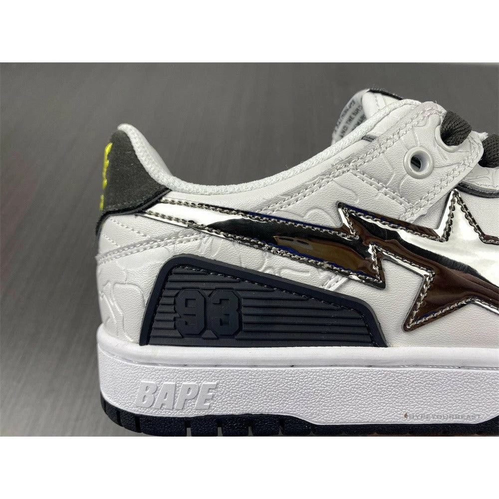 Bape Sta Low Top Sneakers ‘White Metallic Silver’