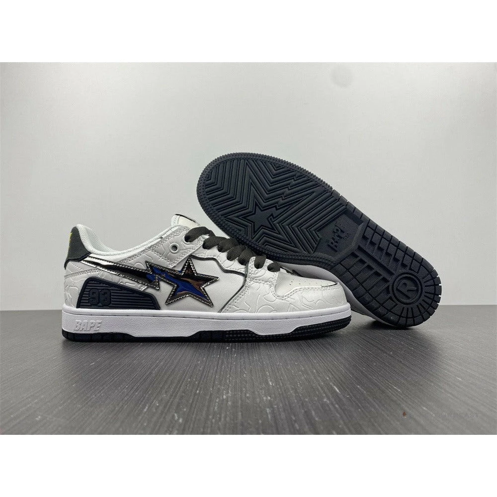 Bape Sta Low Top Sneakers ‘White Metallic Silver’