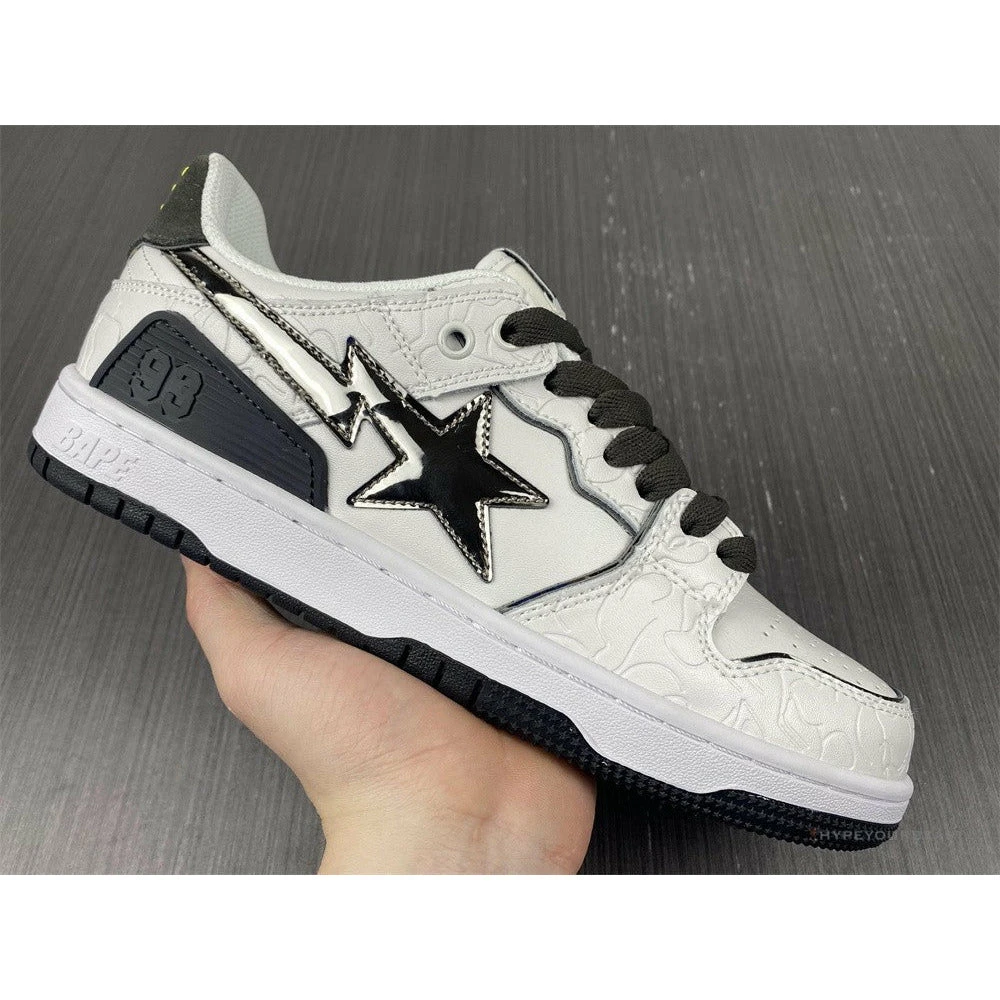 Bape Sta Low Top Sneakers ‘White Metallic Silver’