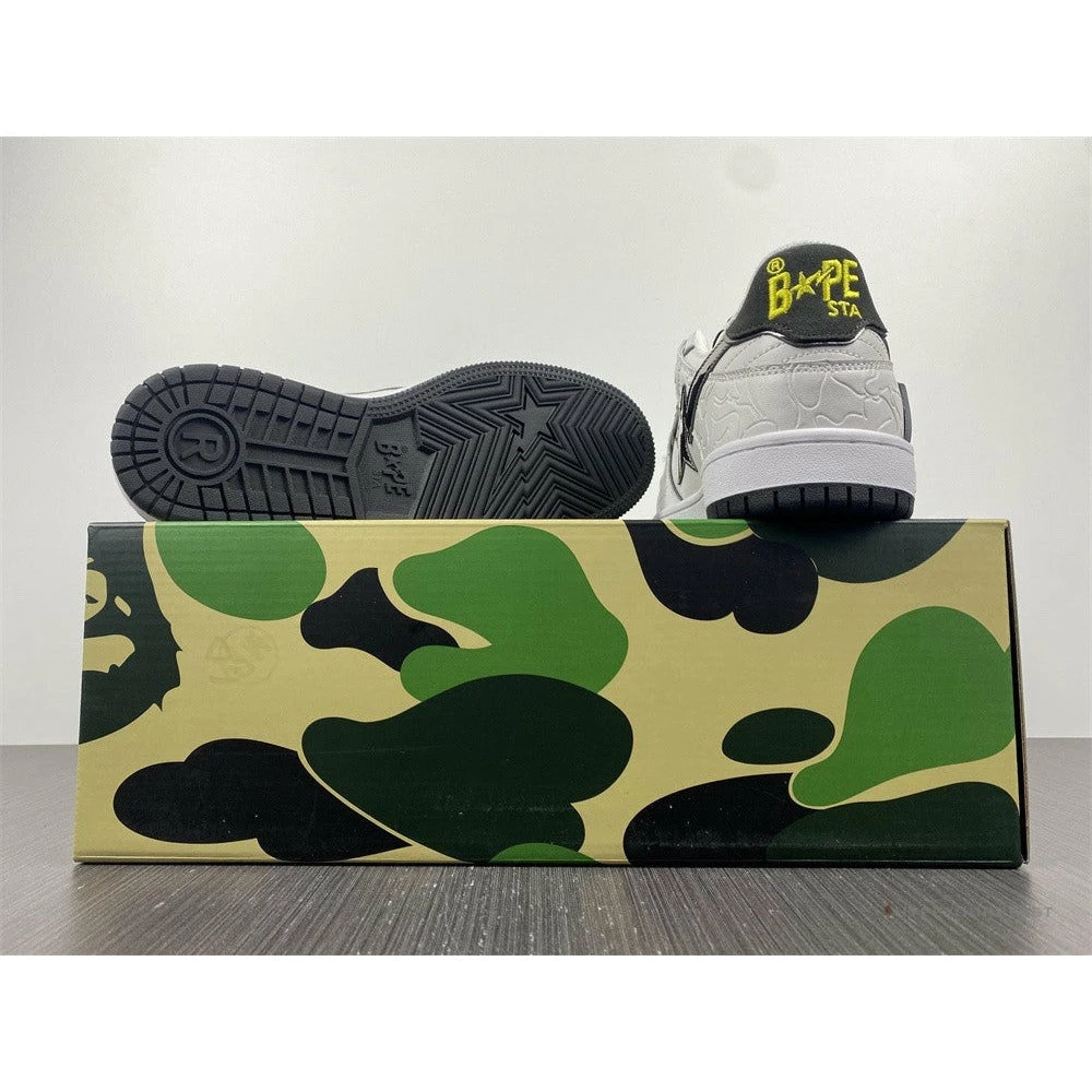 Bape Sta Low Top Sneakers ‘White Metallic Silver’