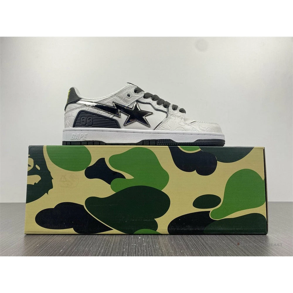 Bape Sta Low Top Sneakers ‘White Metallic Silver’