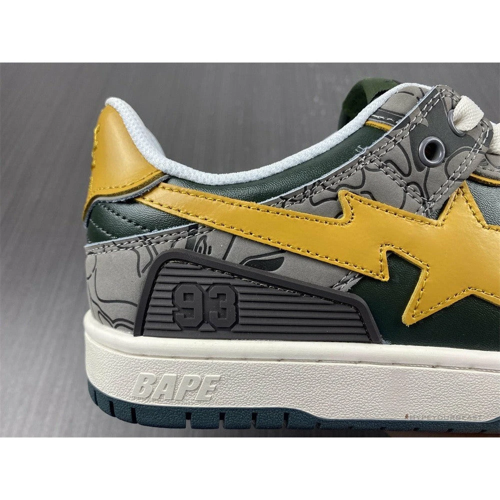 Bape Sta Low Top Sneakers ‘Grey Mustard Yellow’