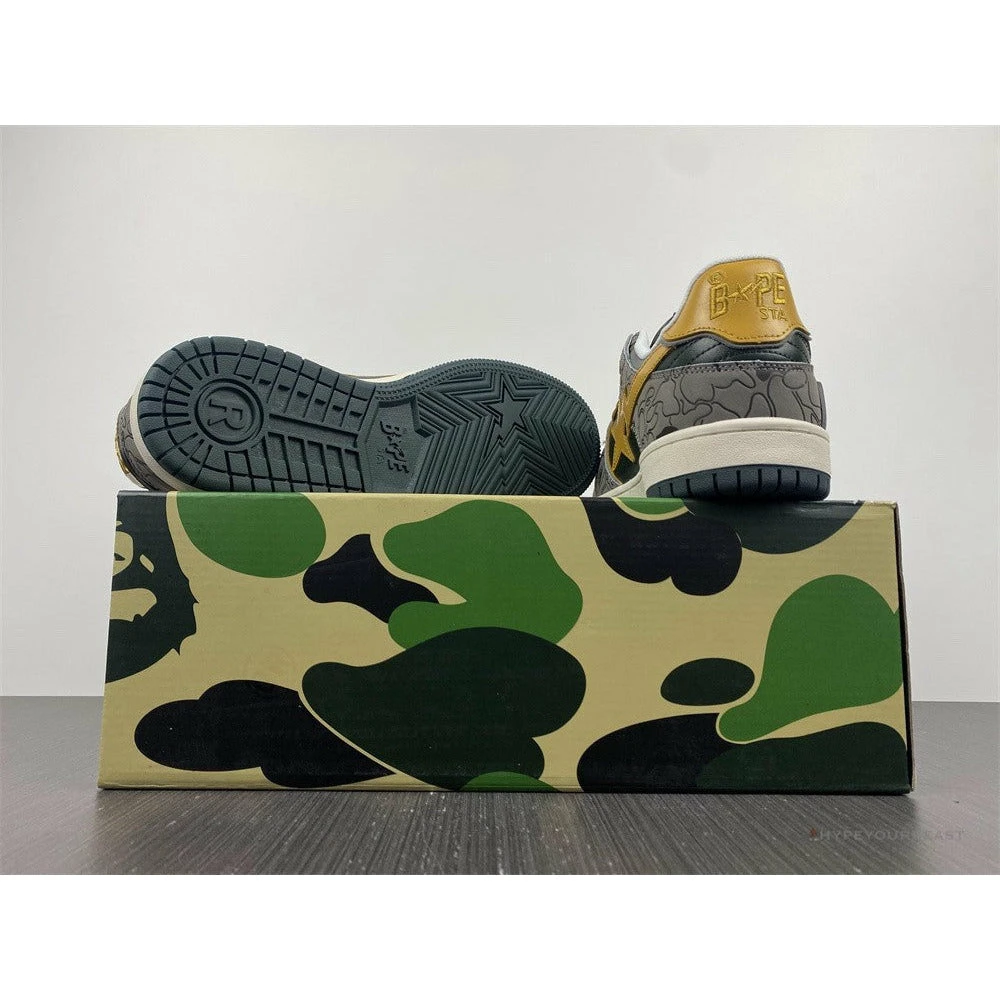 Bape Sta Low Top Sneakers ‘Grey Mustard Yellow’