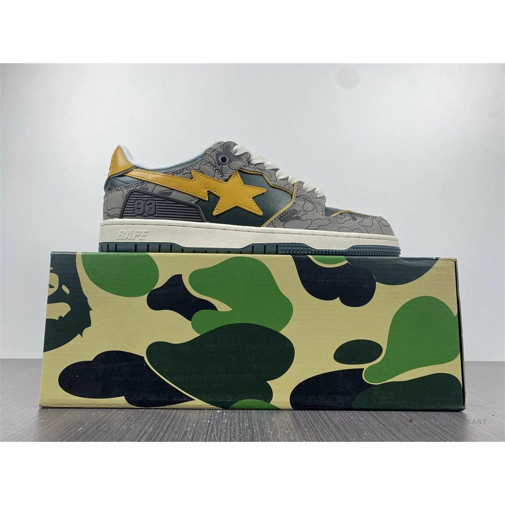 Bape Sta Low Top Sneakers ‘Grey Mustard Yellow’