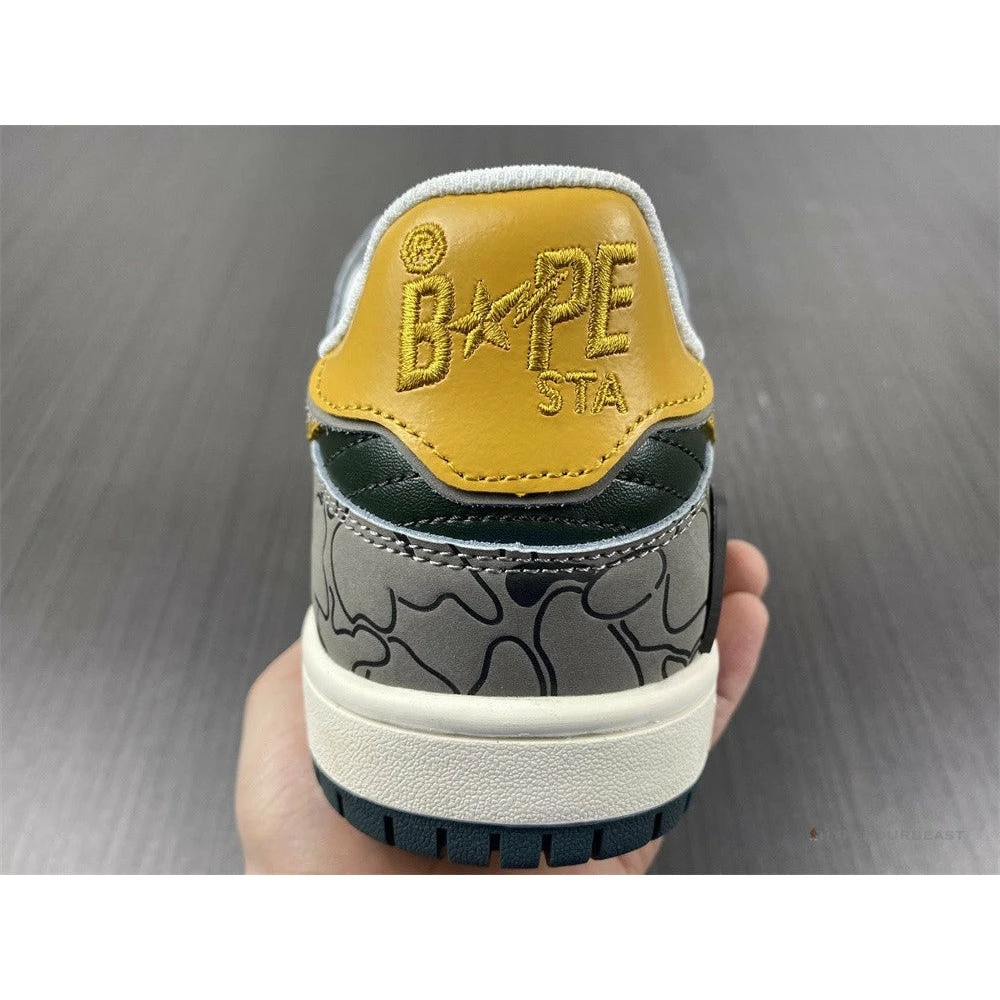 Bape Sta Low Top Sneakers ‘Grey Mustard Yellow’
