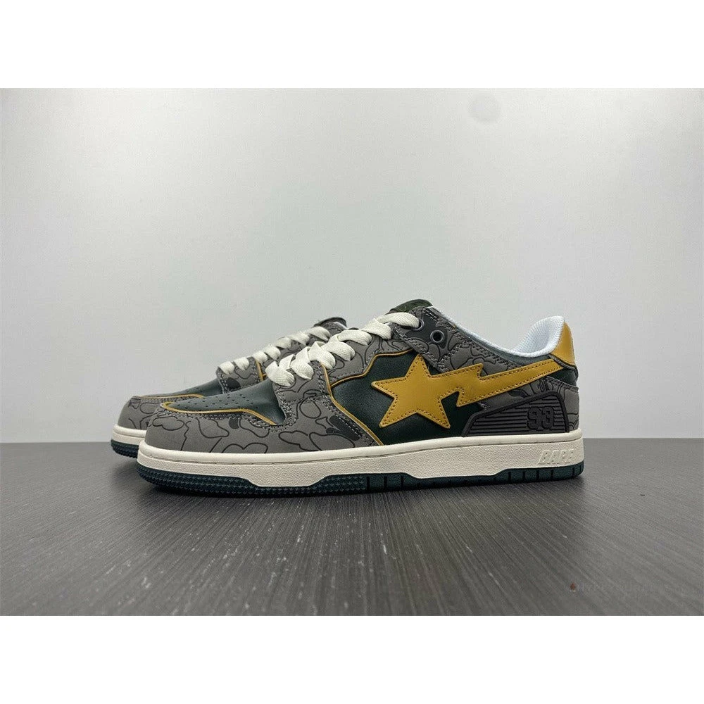 Bape Sta Low Top Sneakers ‘Grey Mustard Yellow’