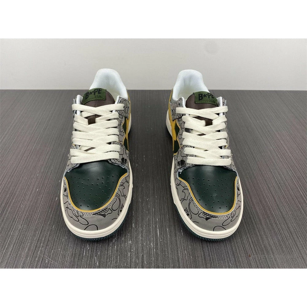 Bape Sta Low Top Sneakers ‘Grey Mustard Yellow’