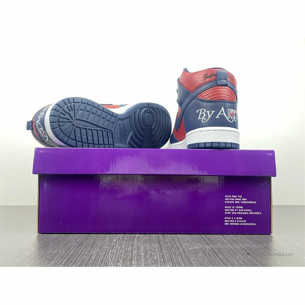 nike sb dunk high S*p*e ‘by any means red navy’