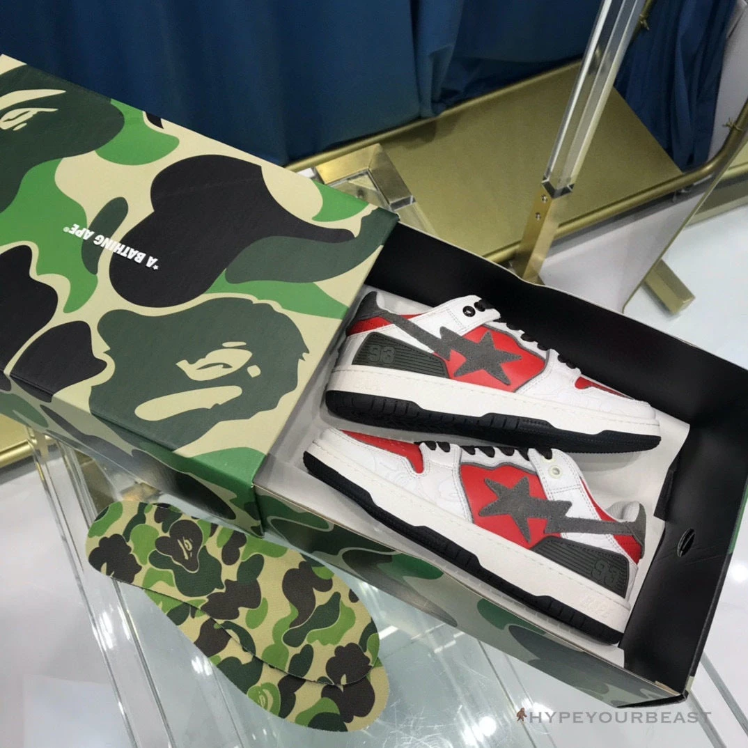 Bape Sta Low Top Sneakers Red Brown