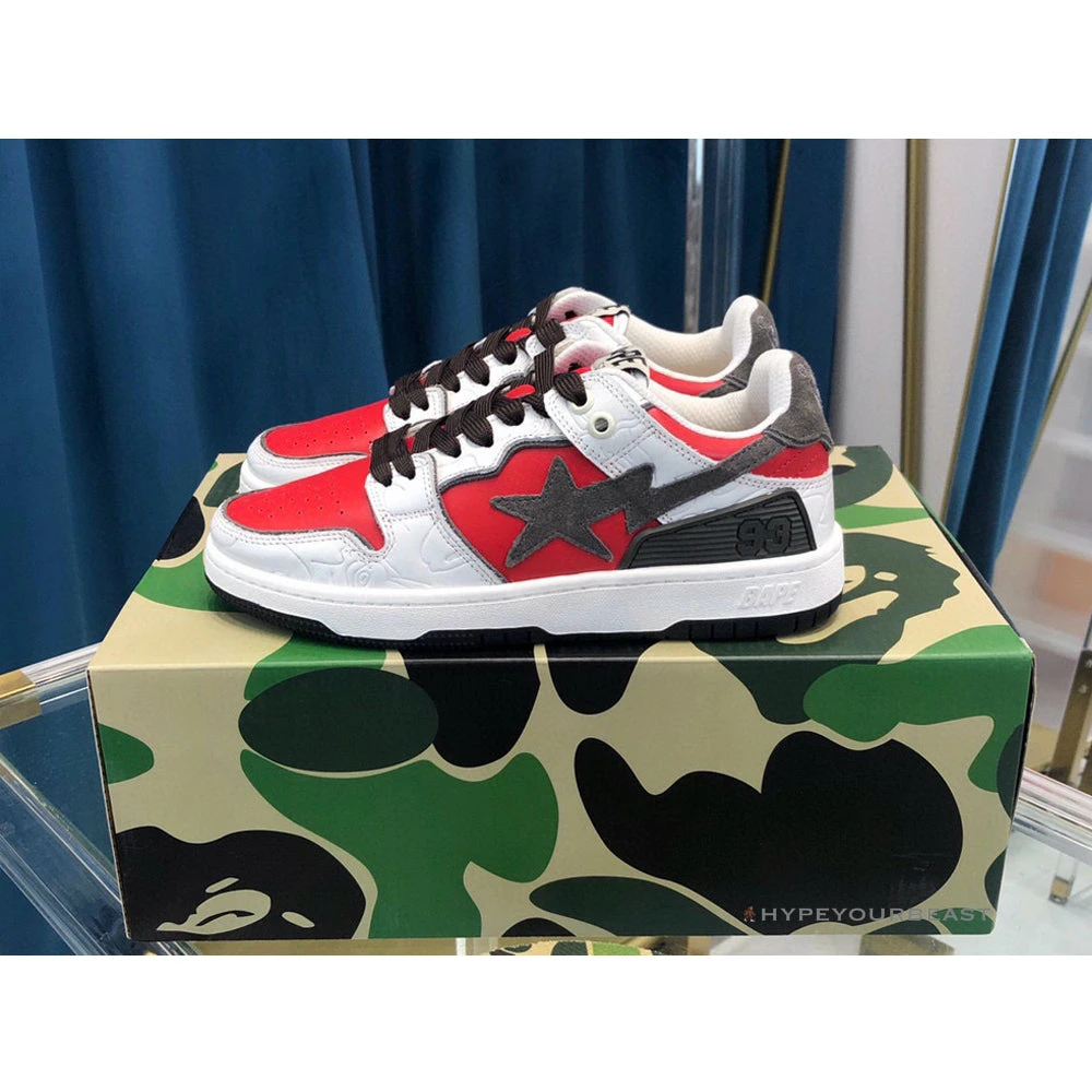 Bape Sta Low Top Sneakers Red Brown