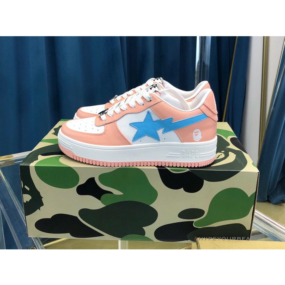 Bape Sta Low Top Sneakers Pastel Pink Blue