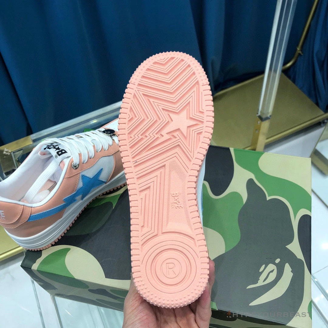 Bape Sta Low Top Sneakers Pastel Pink Blue