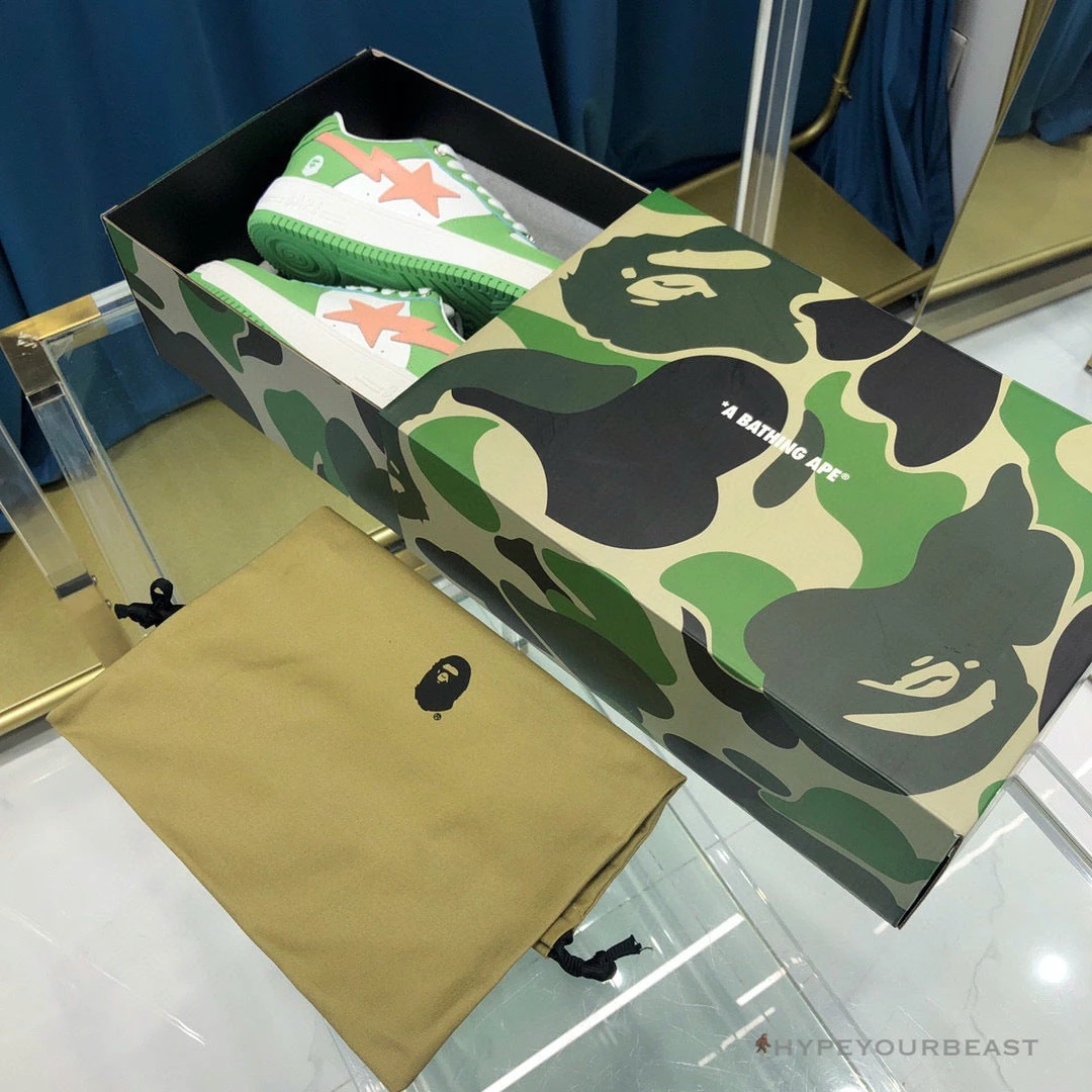 Bape Sta Low Top Sneakers Green Pink