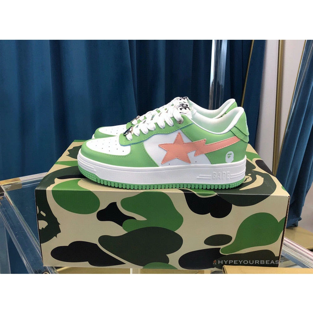 Bape Sta Low Top Sneakers Green Pink