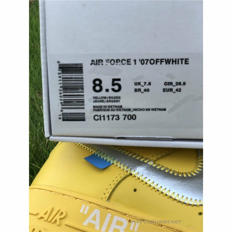 Off White X Nike Air Force 1 Low “Yellow”