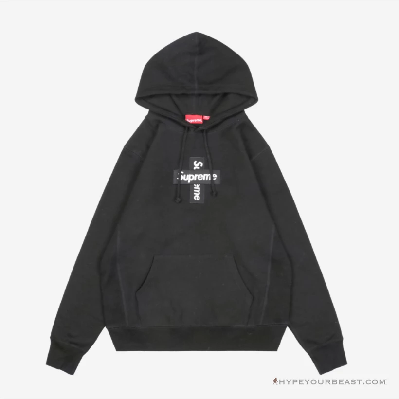 hypeyourbeast hoodies & jackets S*p*e cross box logo hoodie black