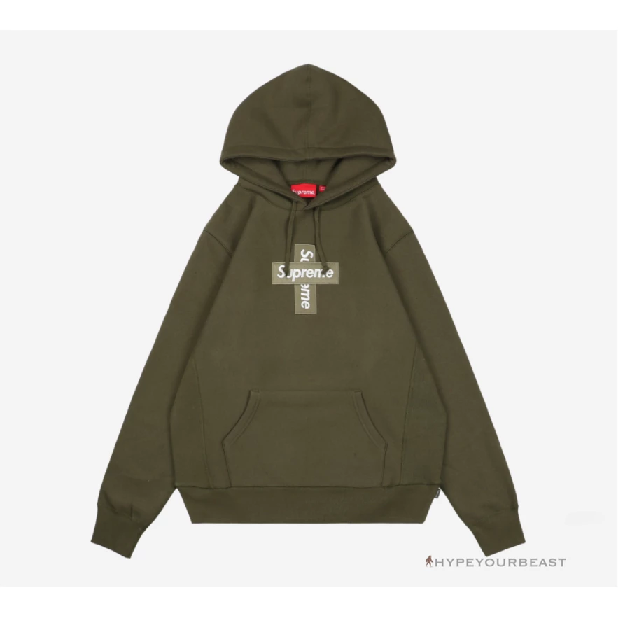 hypeyourbeast S*p*e cross box logo hoodie green
