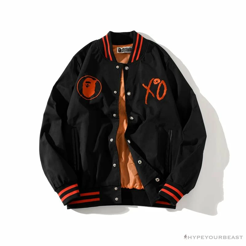 BAPE X XO Red Jacket Baseball Uniform Clothes