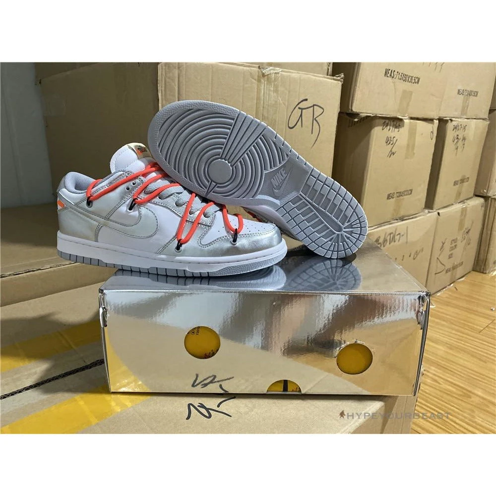 Nike Off-White X Dunk Low ‘Metallic Silver’