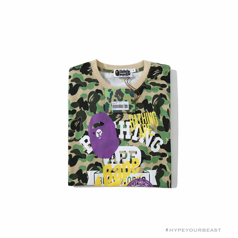 BAPE Ape Head Star Camouflage Shading Tee Shirt ‘GREEN’