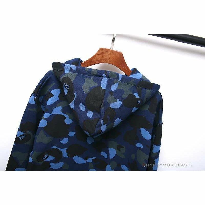BAPE X Bathing Ape Head Camouflage Hoodie ‘BLUE’