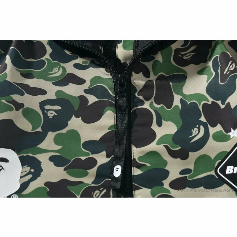 BAPE X FCRB Joint Double Zip Camouflage Hoodie ‘GREEN’