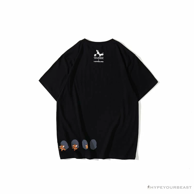 Clothes BAPE Little Ape Head Tom And Jerry Chase Tee Shirt ‘BLACK’