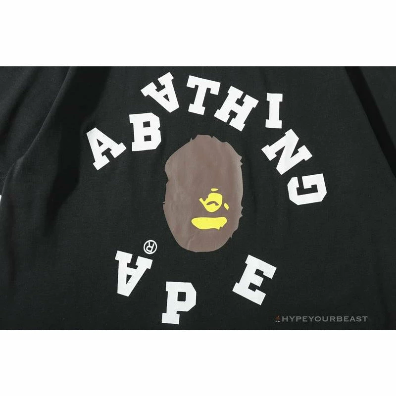 BAPE Messy Letters Upside Down Little Ape Head Tee Shirt ‘BLACK’