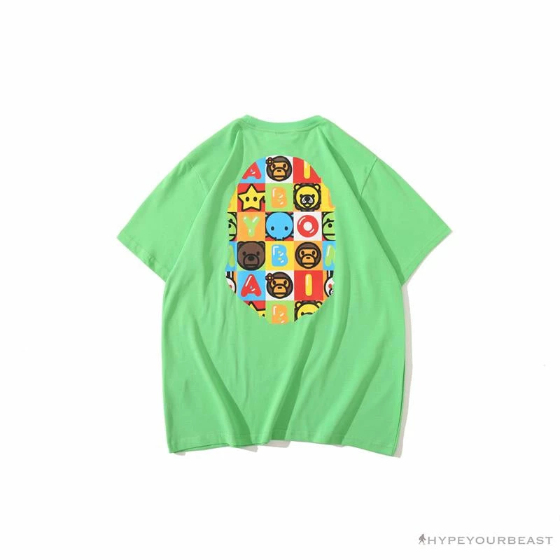 Clothes BAPE Baby Milo Color Square Ape Head Tee Shirt ‘GREEN’